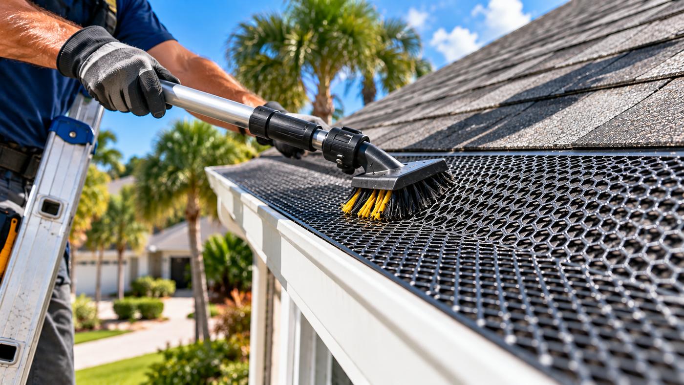 Gutter guard cleaning in Delray Beach, FL